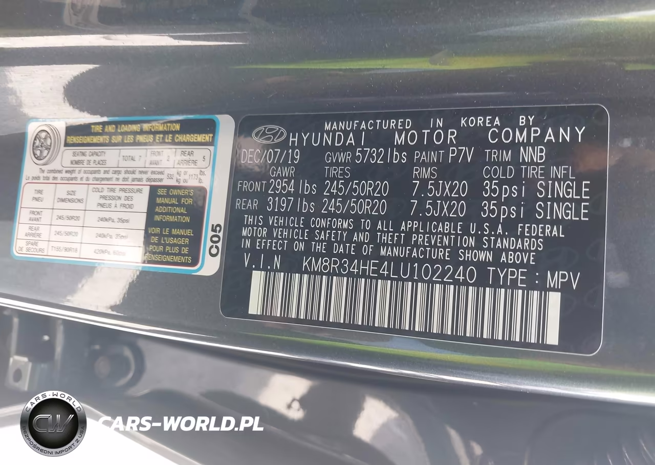 2020 Hyundai Palisade Sel VIN:KM8R34HE4LU102240 - 9