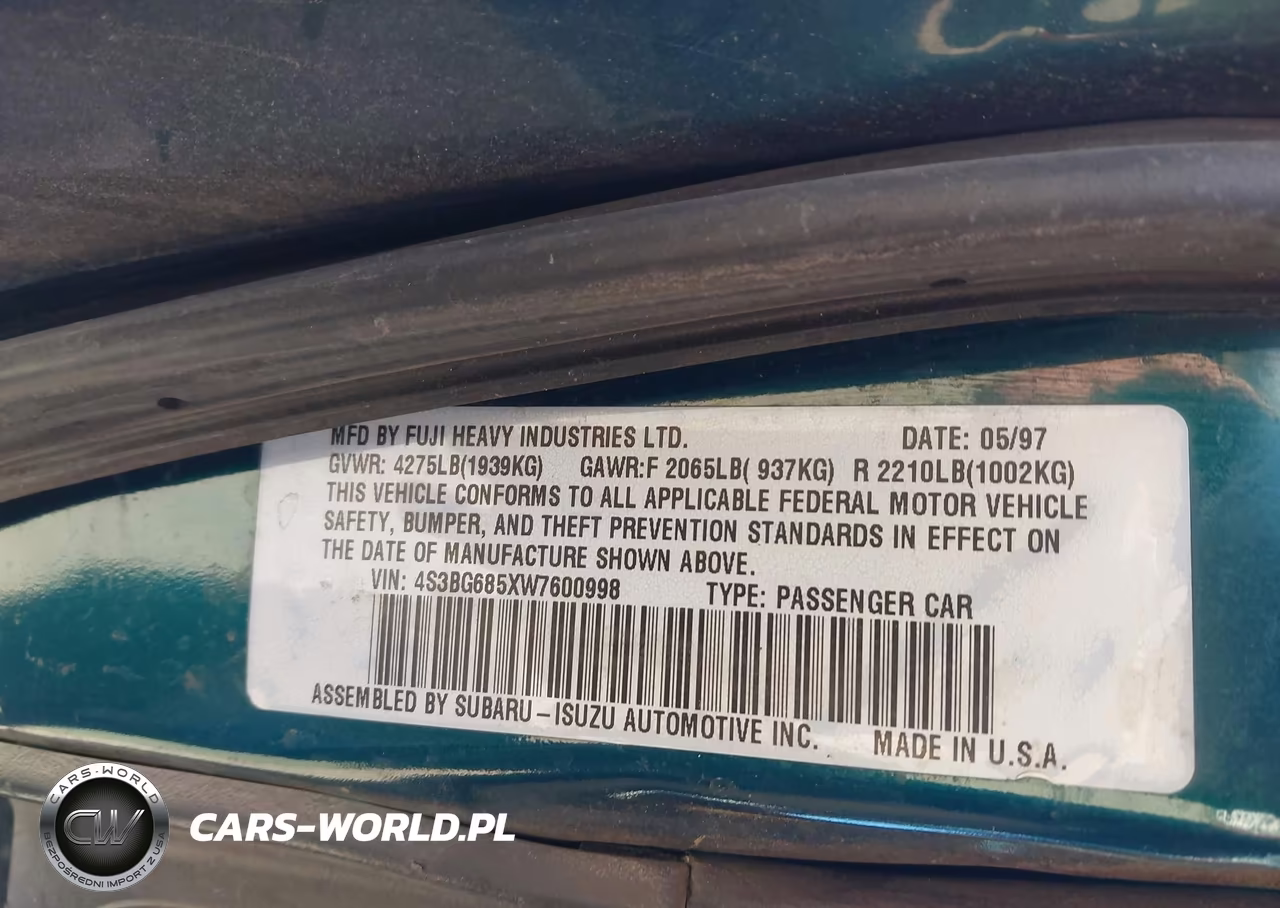 1998 Subaru Legacy Outback-Outback Limited-Outback Sport VIN:4S3BG685XW7600998 - 9