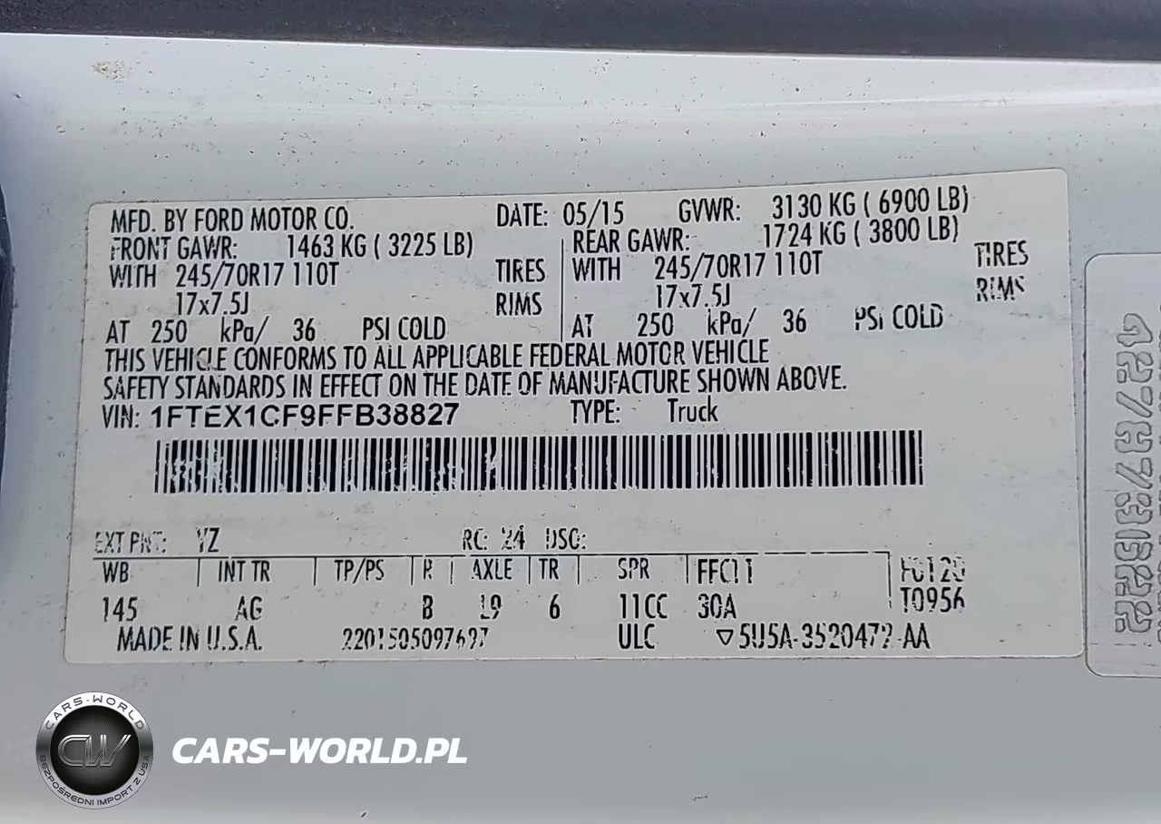 2015 Ford F-150 Xl VIN:1FTEX1CF9FFB38827 - 9