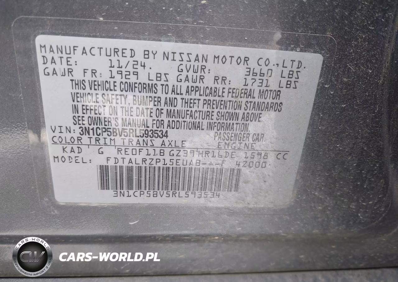 2024 Nissan Kicks S Xtronic Cvt VIN:3N1CP5BV5RL593534 - 9