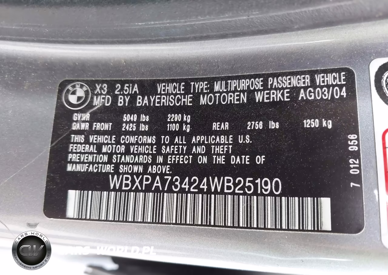 2004 BMW X3 2.5I VIN:WBXPA73424WB25190 - 9