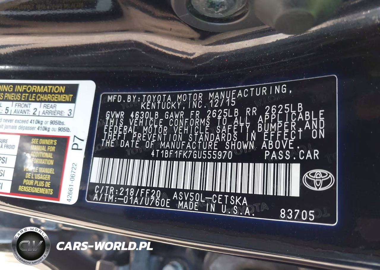 2016 Toyota Camry Se VIN:4T1BF1FK7GU555970 - 9