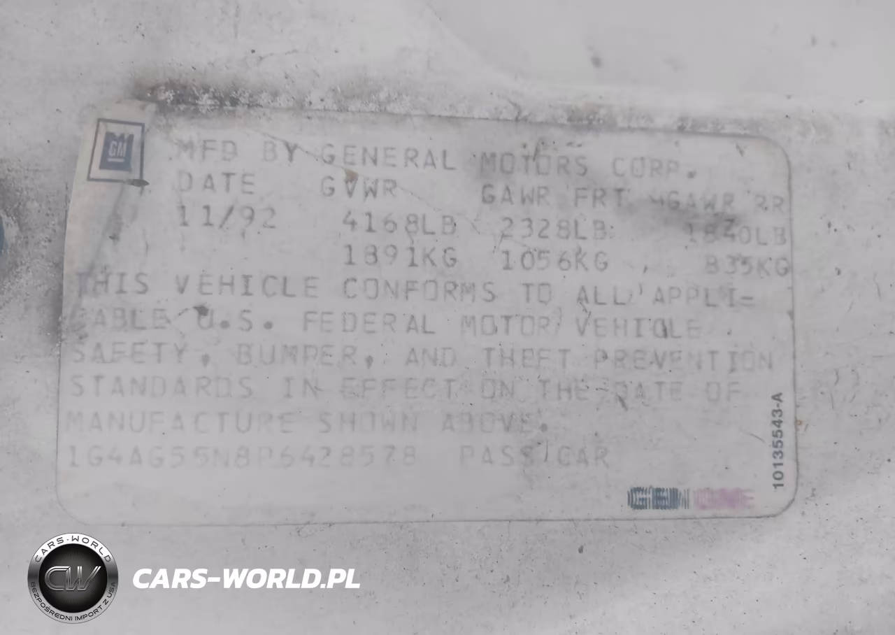 1993 Buick Century Special VIN:1G4AG55N8P6428578 - 9