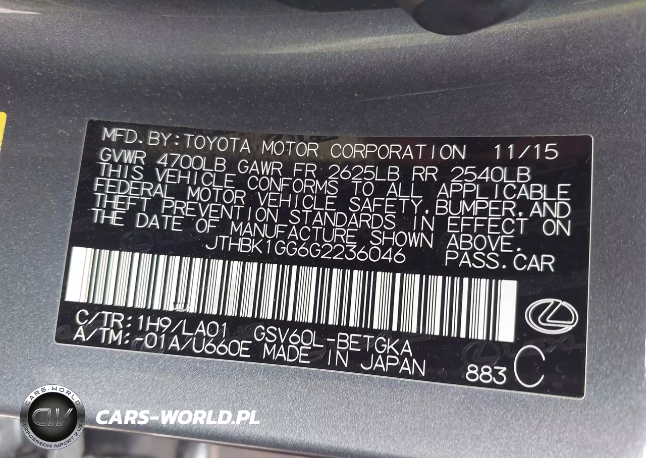 2016 Lexus Es 350 VIN:JTHBK1GG6G2236046 - 9