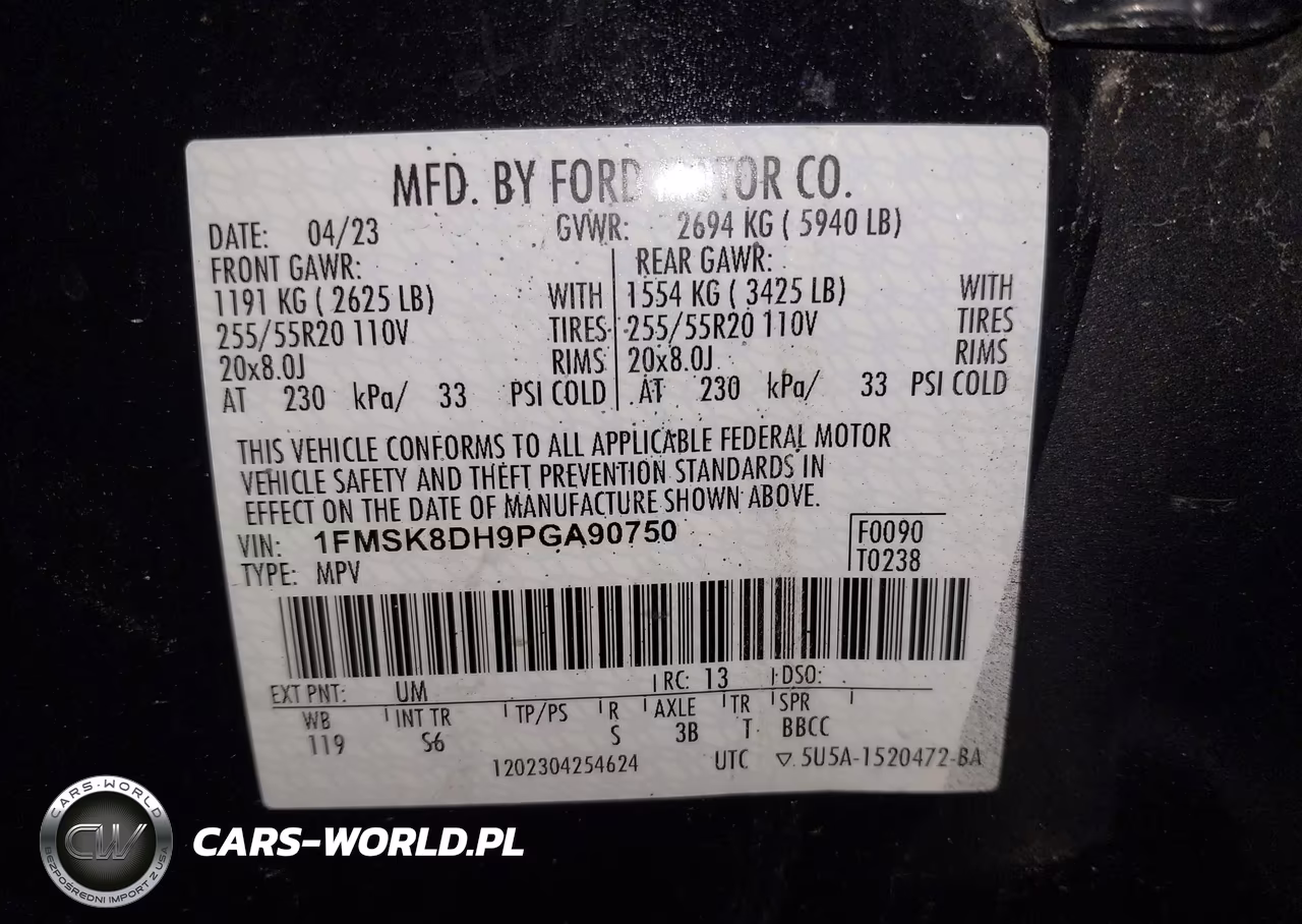 2023 Ford Explorer Xlt VIN:1FMSK8DH9PGA90750 - 9