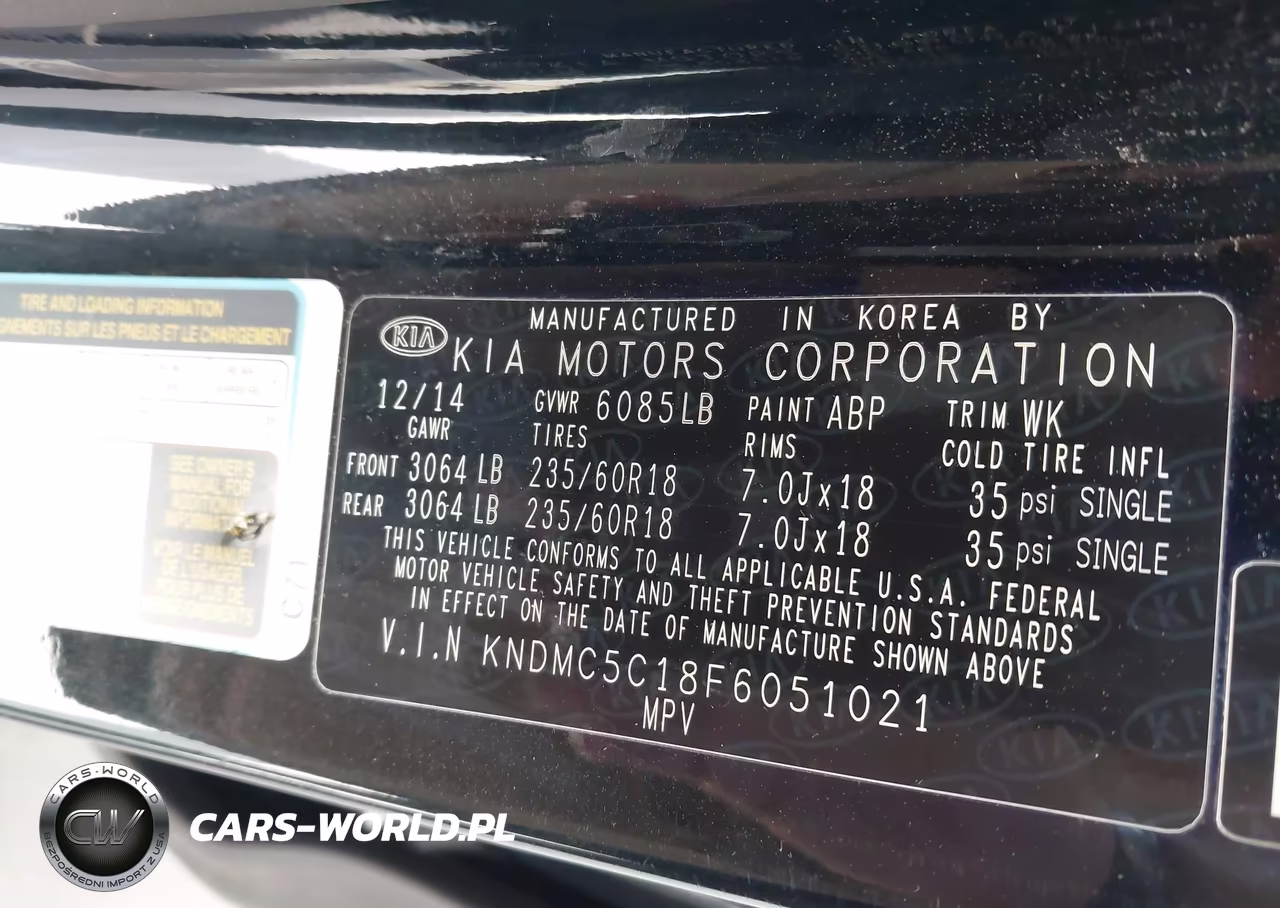2015 Kia Sedona Ex VIN:KNDMC5C18F6051021 - 9