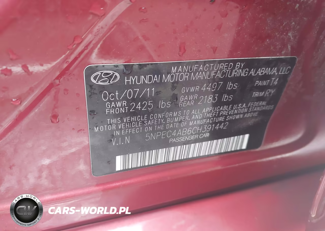 2012 Hyundai Sonata Se 2.0T VIN:5NPEC4AB6CH391442 - 9