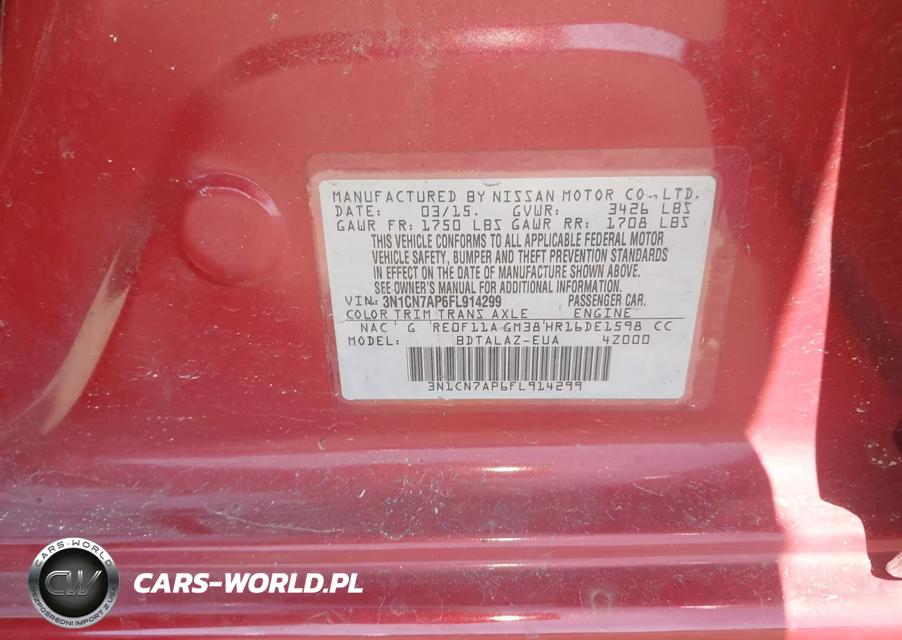 2015 Nissan Versa 1.6 S+ VIN:3N1CN7AP6FL914299 - 9