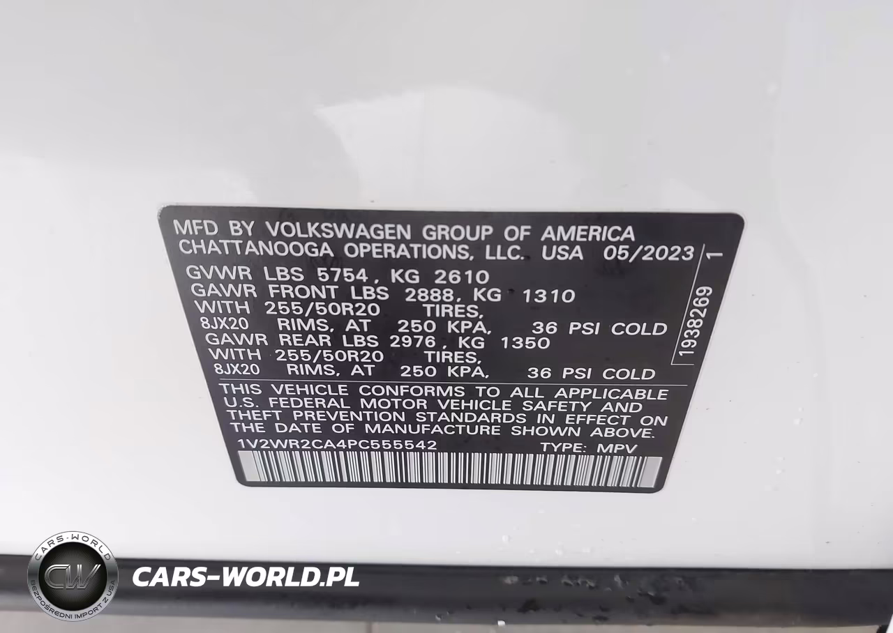 2023 Volkswagen Atlas 3.6L V6 Se W-Technology VIN:1V2WR2CA4PC555542 - 9