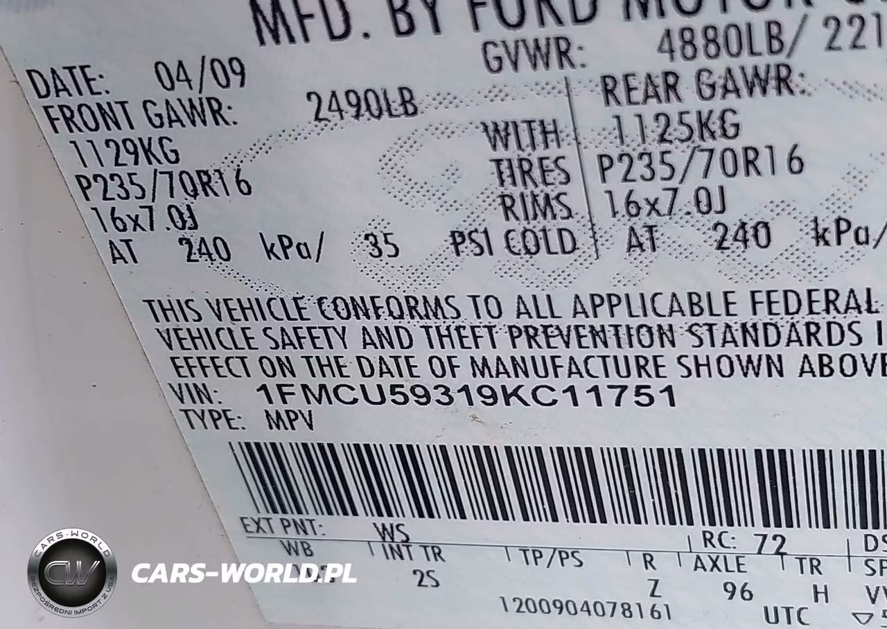 2009 Ford Escape Hybrid VIN:1FMCU59319KC11751 - 9