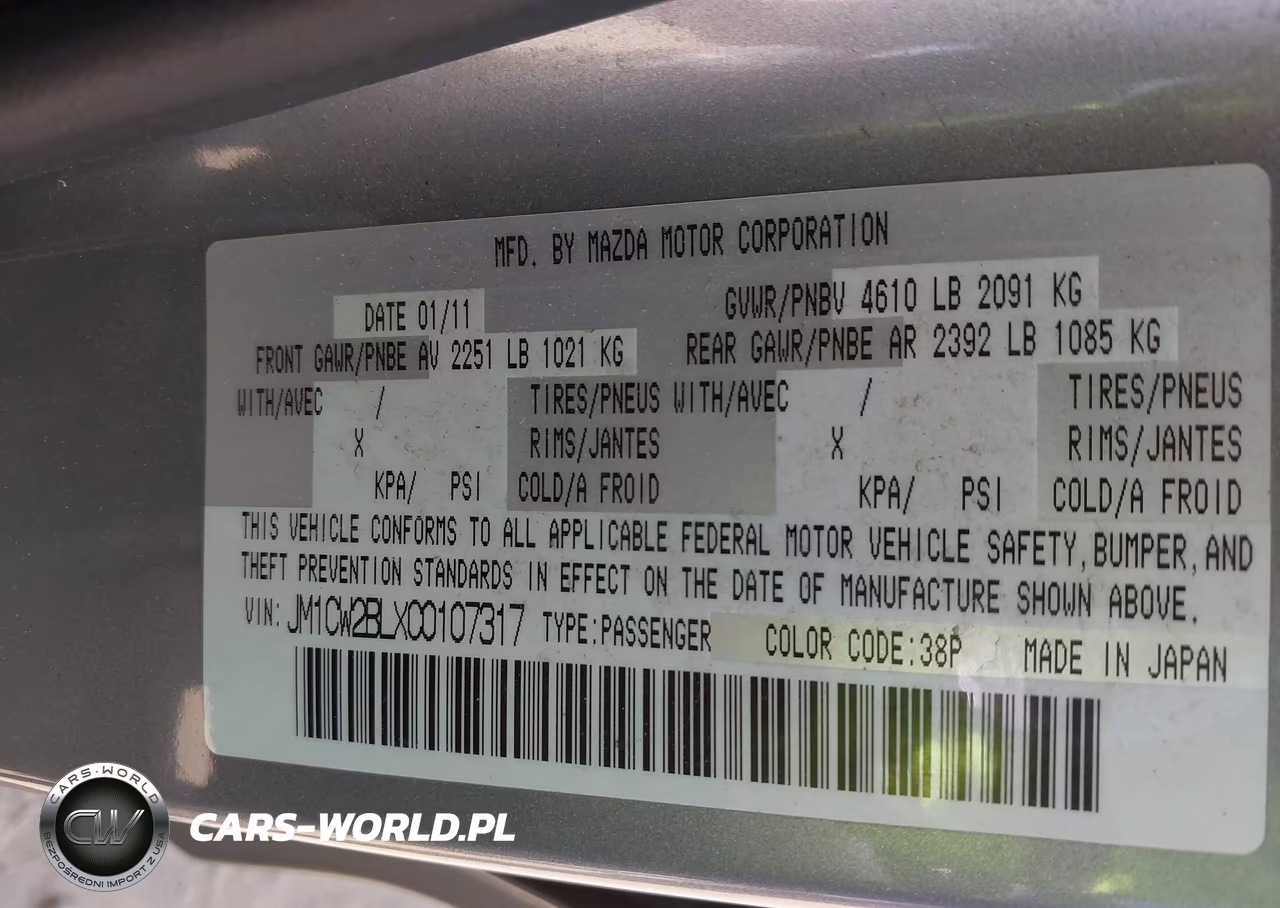 2012 Mazda Mazda5 Sport VIN:JM1CW2BLXC0107317 - 9