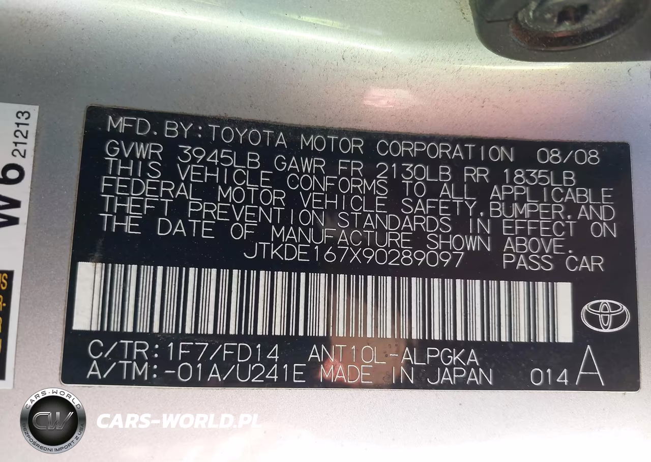 2009 Scion Tc VIN:JTKDE167X90289097 - 9