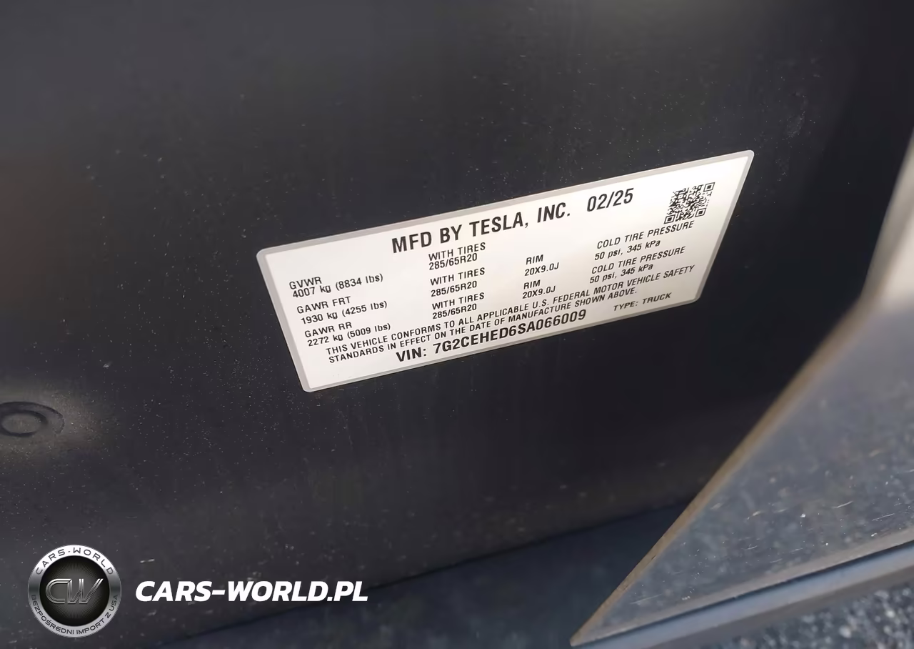 2025 Tesla Cybertruck All-Wheel Drive VIN:7G2CEHED6SA066009 - 9
