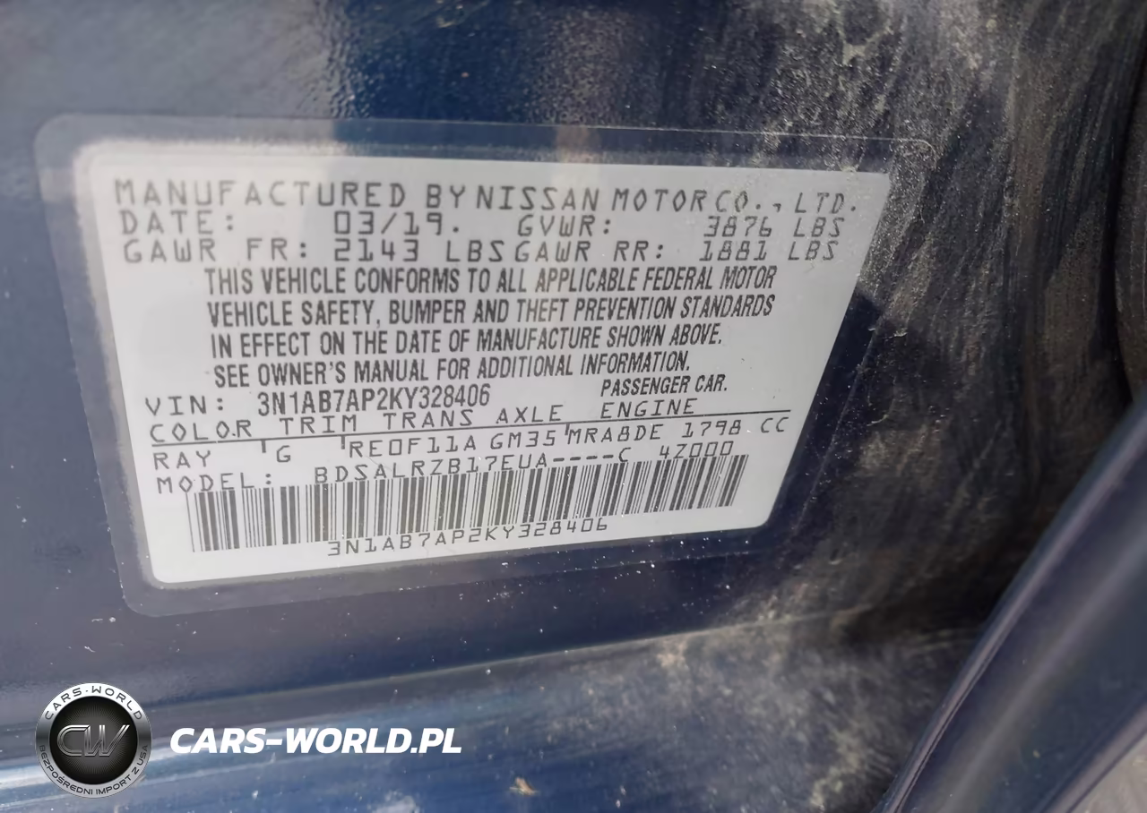 2019 Nissan Sentra Sr VIN:3N1AB7AP2KY328406 - 9