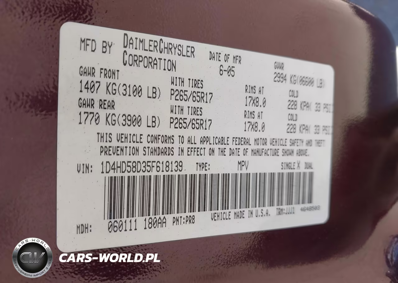 2005 Dodge Durango Limited VIN:1D4HD58D35F618139 - 9