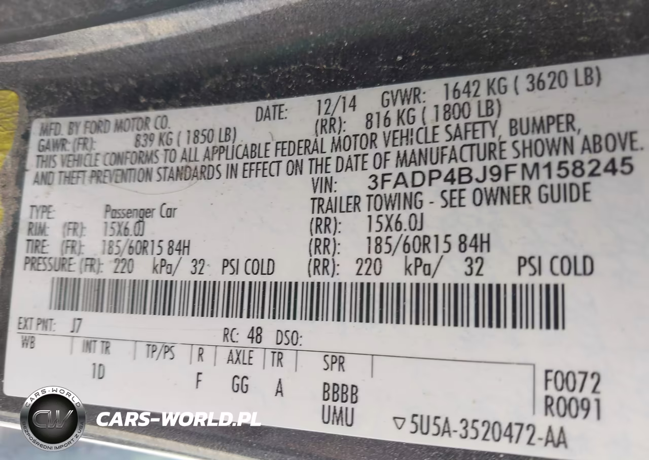 2015 Ford Fiesta Se VIN:3FADP4BJ9FM158245 - 9