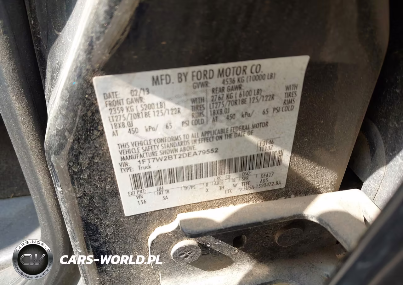 2013 Ford F-250 Lariat VIN:1FT7W2BT2DEA79552 - 9