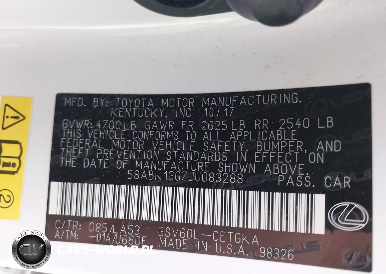 2018 Lexus Es 350 VIN:58ABK1GG7JU083288 - 9