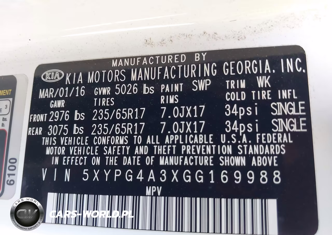 2016 Kia Sorento 2.4L Lx VIN:5XYPG4A3XGG169988 - 9