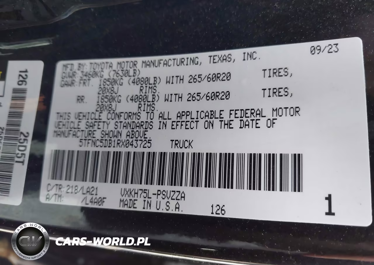 2024 Toyota Tundra Hybrid Platinum 4Wd VIN:5TFNC5DB1RX043725 - 9