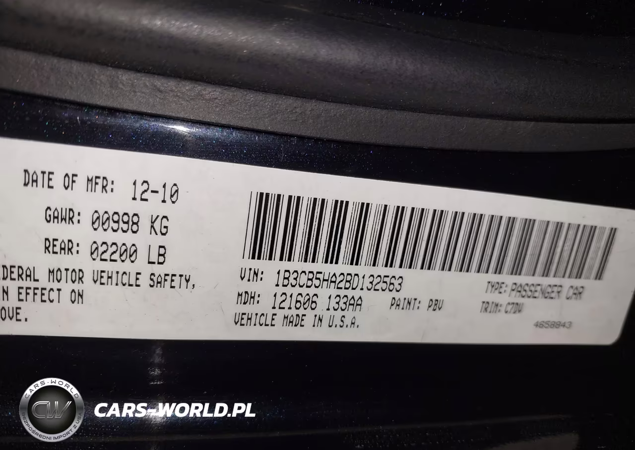 2011 Dodge Caliber Heat VIN:1B3CB5HA2BD132563 - 9