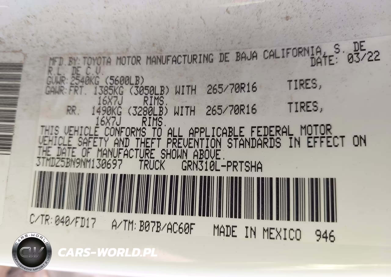 2022 Toyota Tacoma Trd Off Road VIN:3TMDZ5BN9NM130697 - 9