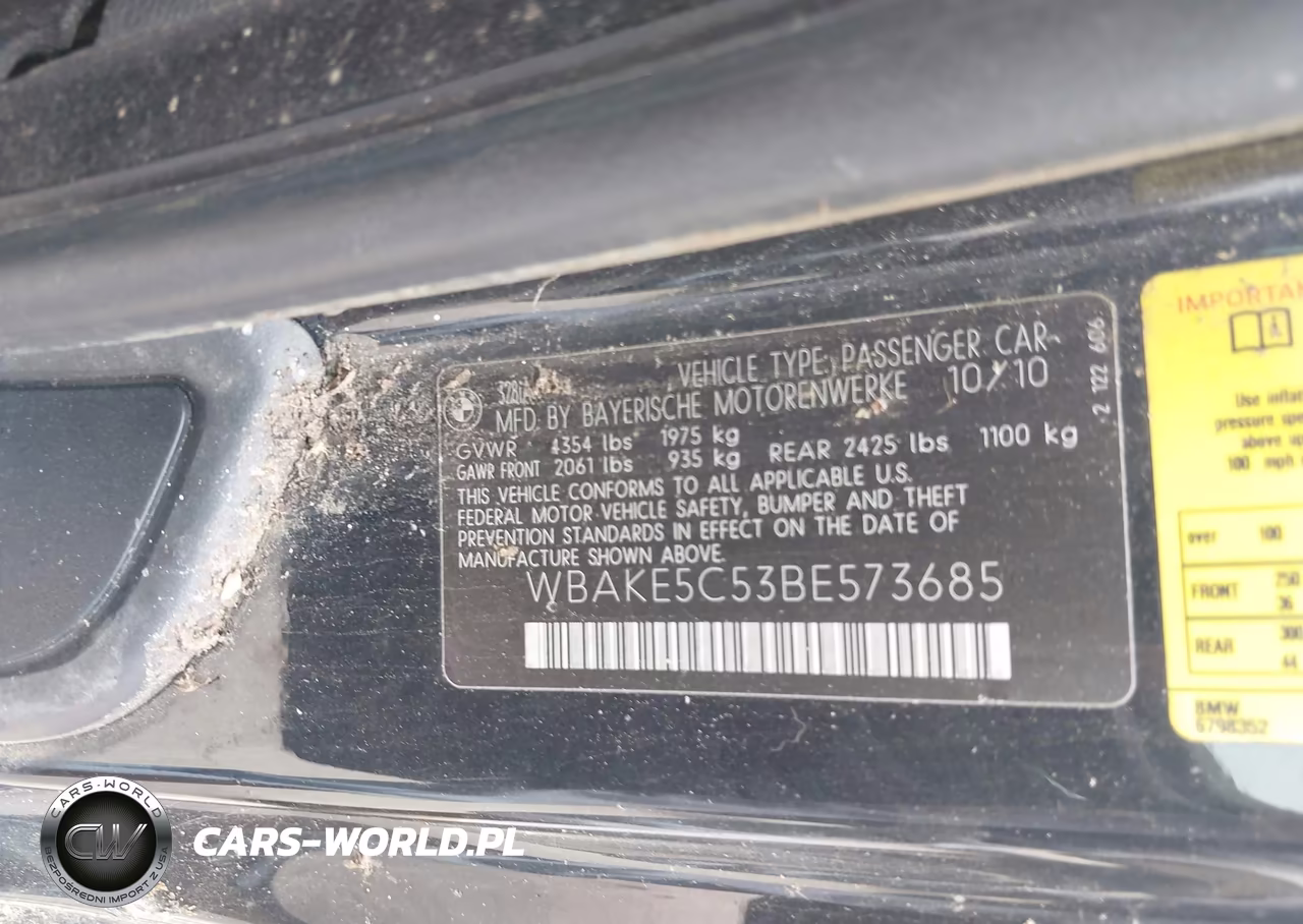 2011 BMW 328I VIN:WBAKE5C53BE573685 - 9