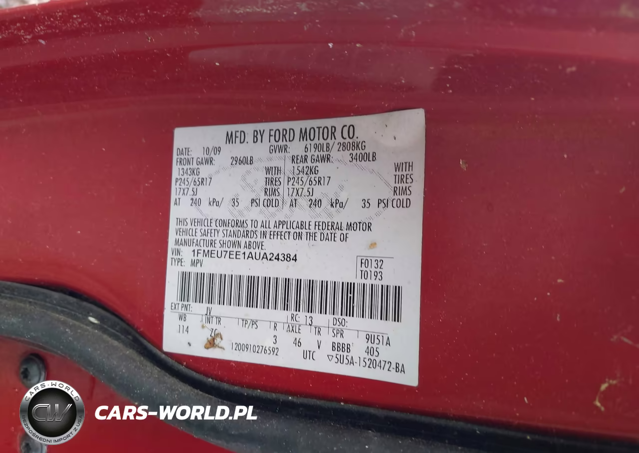 2010 Ford Explorer Eddie Bauer VIN:1FMEU7EE1AUA24384 - 9