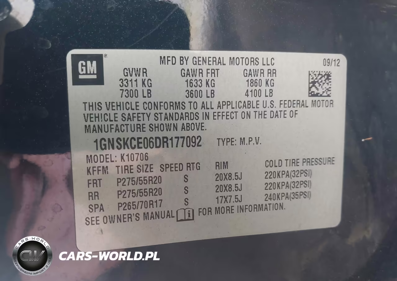 2013 Chevrolet Tahoe Ltz VIN:1GNSKCE06DR177092 - 9