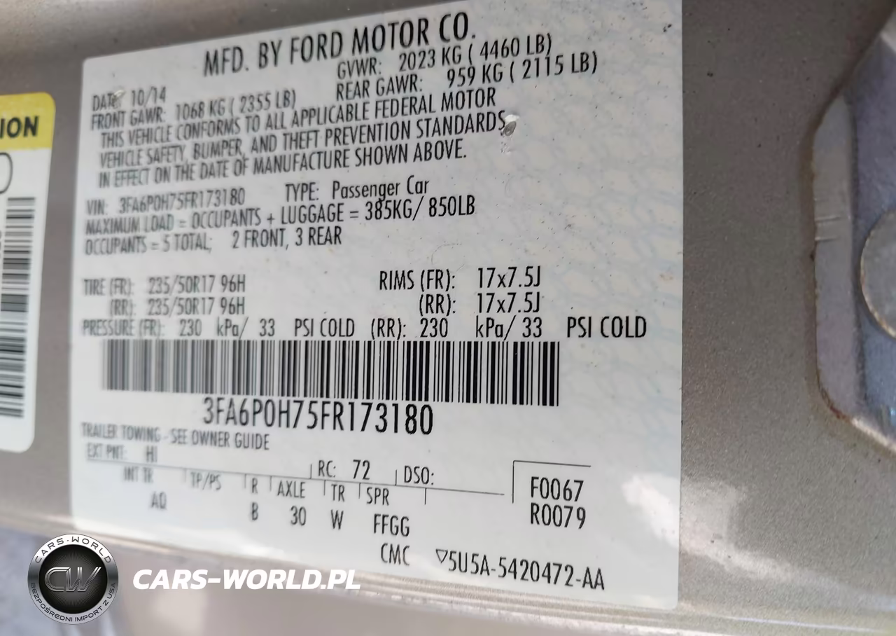 2015 Ford Fusion Se VIN:3FA6P0H75FR173180 - 9