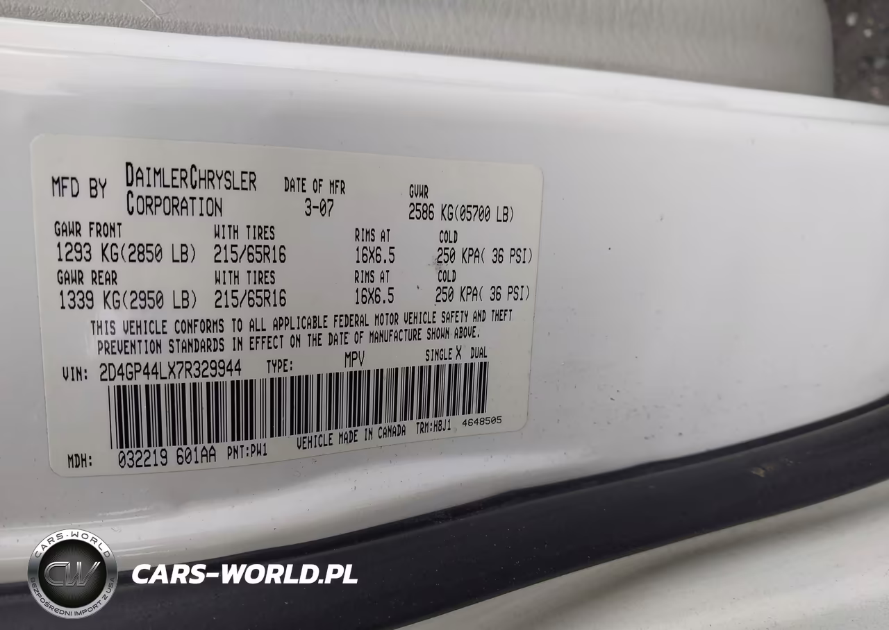 2007 Dodge Grand Caravan Sxt VIN:2D4GP44LX7R329944 - 9