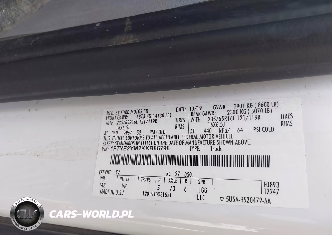 2019 Ford Transit-150 VIN:1FTYE2YM2KKB86798 - 9