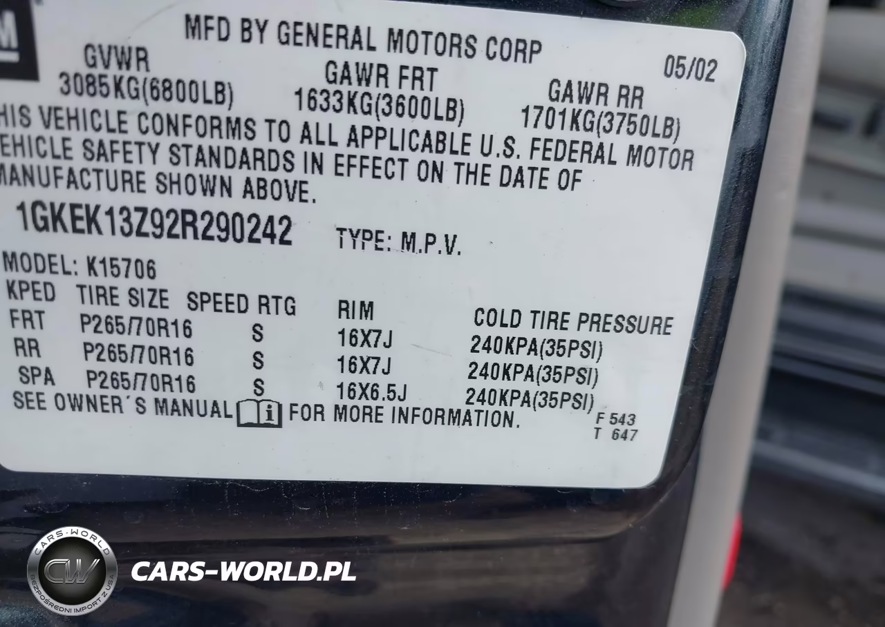 2002 GMC Yukon Slt VIN:1GKEK13Z92R290242 - 9