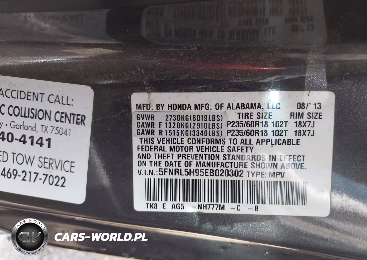 2014 Honda Odyssey Touring-Touring Elite VIN:5FNRL5H95EB020302 - 9