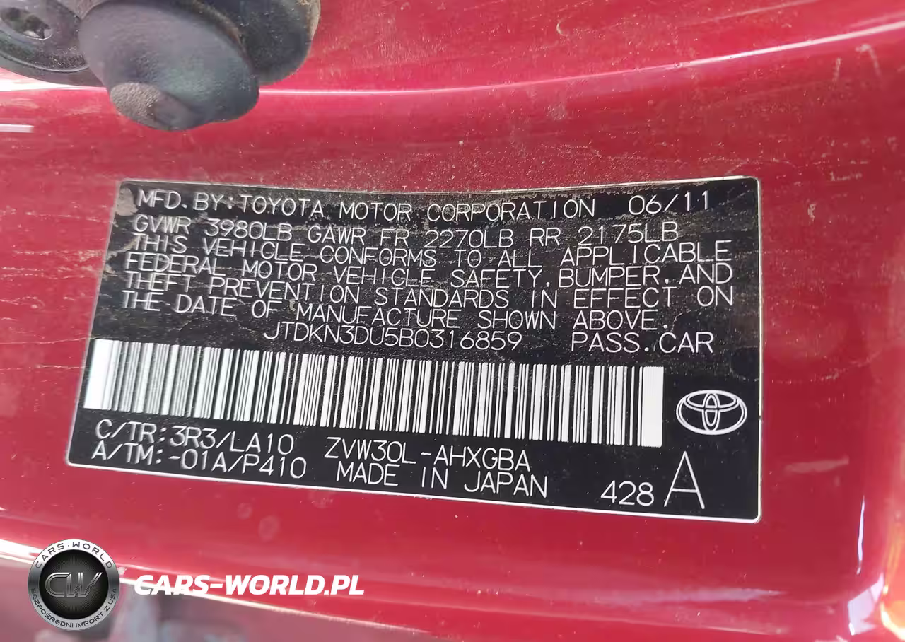 2011 Toyota Prius VIN:JTDKN3DU5B0316859 - 9