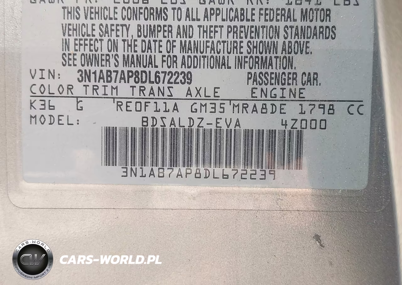 2013 Nissan Sentra Sv VIN:3N1AB7AP8DL672239 - 9