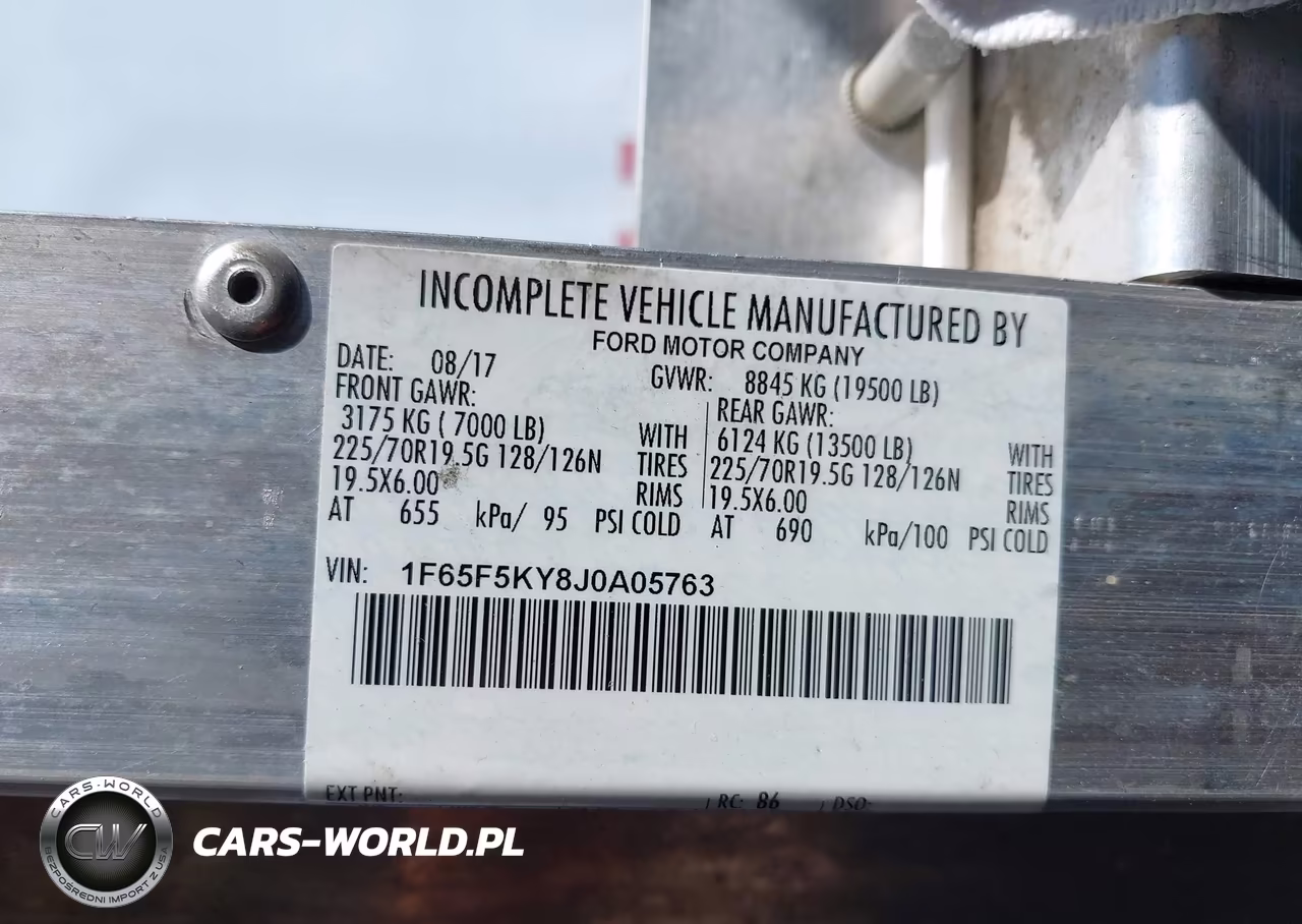 2018 Ford F-59 Commercial Stripped VIN:1F65F5KY8J0A05763 - 8