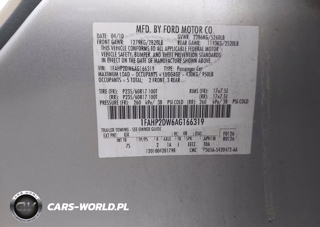 2010 Ford Taurus Se VIN:1FAHP2DW6AG166319 - 9