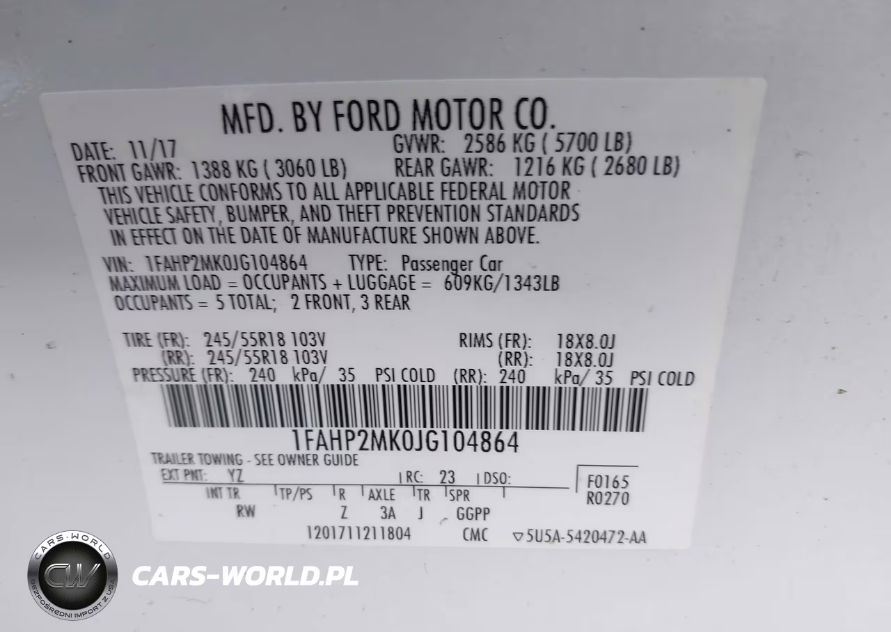 2018 Ford Police Interceptor VIN:1FAHP2MK0JG104864 - 9