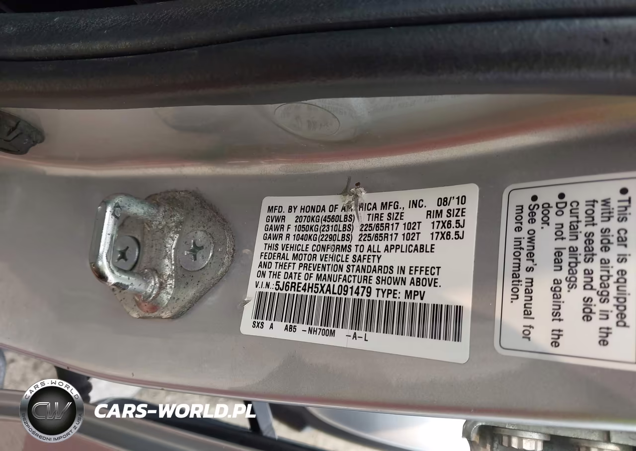 2010 Honda Cr-V Ex VIN:5J6RE4H5XAL091479 - 9