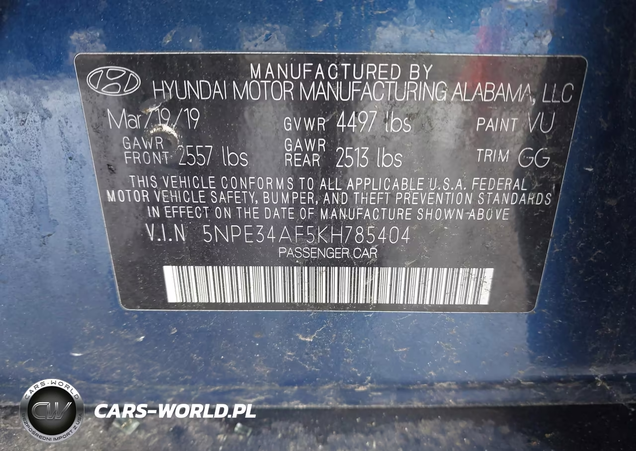 2019 Hyundai Sonata Sel VIN:5NPE34AF5KH785404 - 9