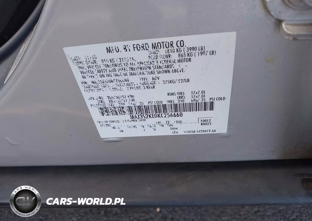 2019 Ford Ecosport Titanium VIN:MAJ3S2KE0KC256660 - 9