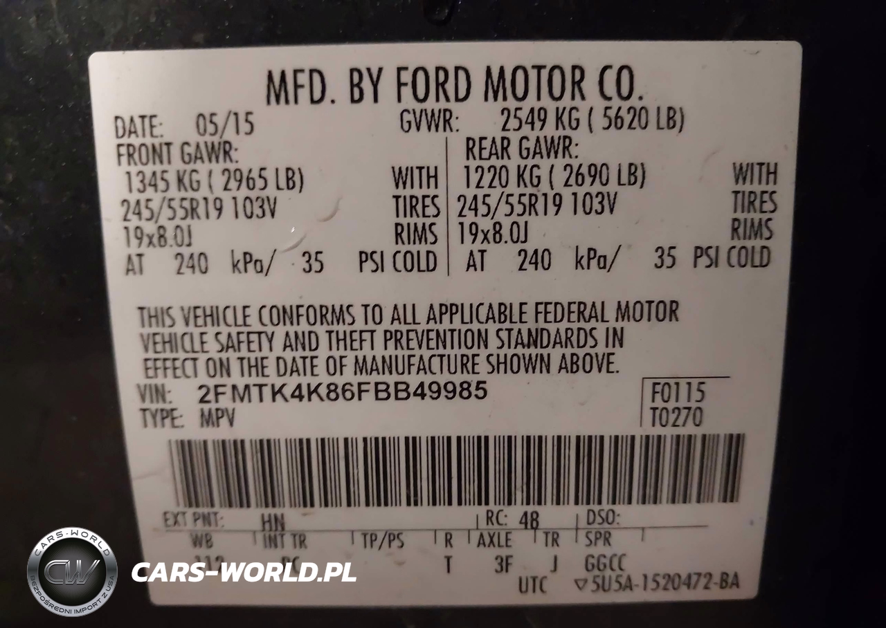 2015 Ford Edge Titanium VIN:2FMTK4K86FBB49985 - 9