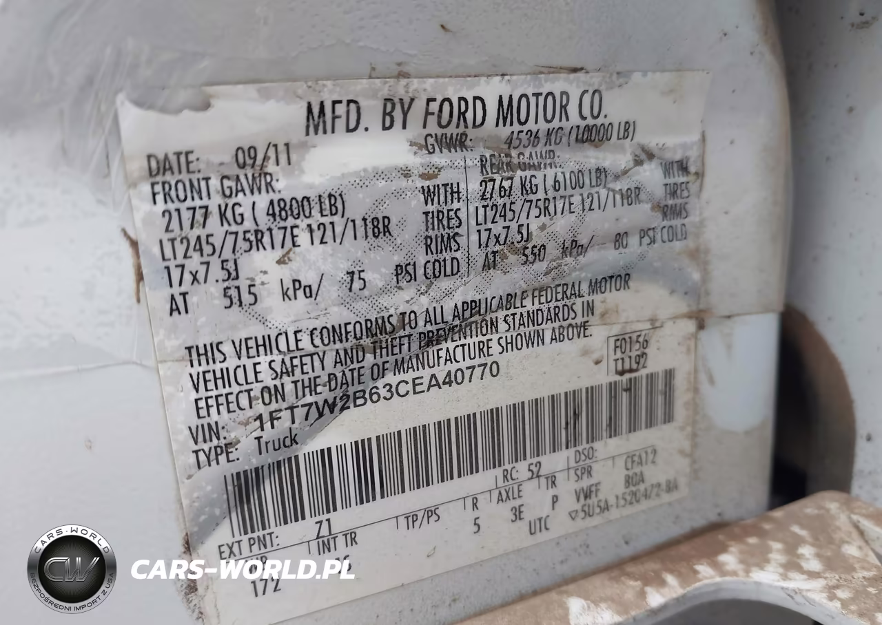 2012 Ford F-250 Xl VIN:1FT7W2B63CEA40770 - 9