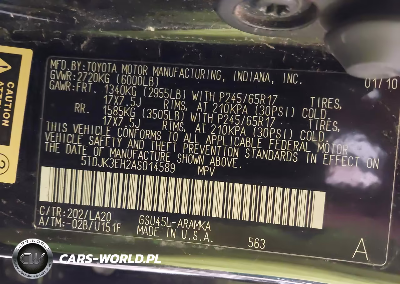 2010 Toyota Highlander Se V6 VIN:5TDJK3EH2AS014589 - 9