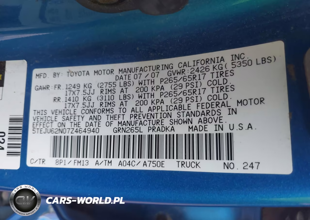 2007 Toyota Tacoma Prerunner V6 VIN:5TEJU62N07Z464940 - 9