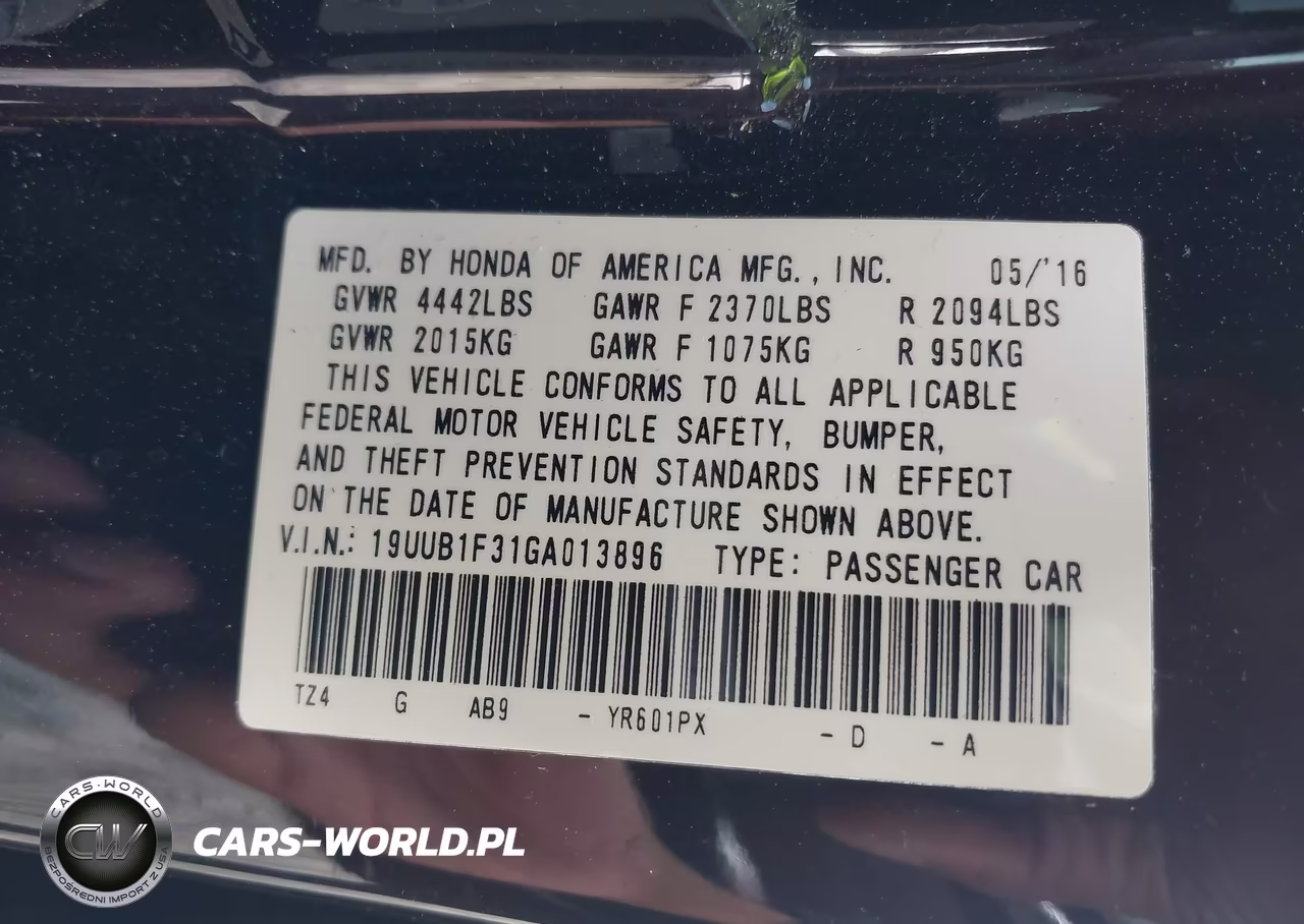 2016 Acura Tlx VIN:19UUB1F31GA013896 - 9