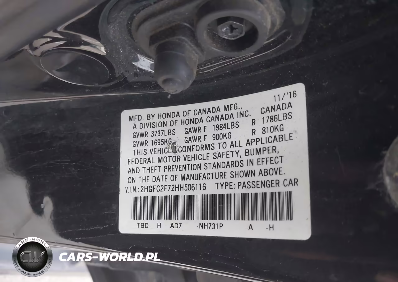 2017 Honda Civic Ex VIN:2HGFC2F72HH506116 - 9