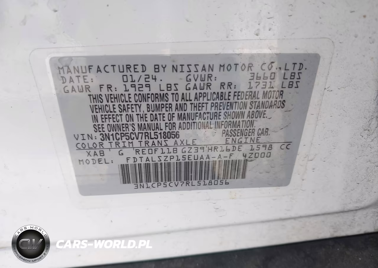2024 Nissan Kicks Sv Xtronic Cvt VIN:3N1CP5CV7RL518056 - 9