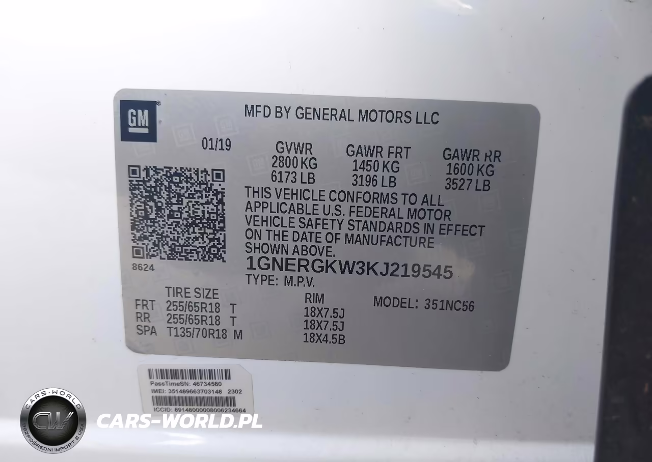 2019 Chevrolet Traverse 1Lt VIN:1GNERGKW3KJ219545 - 9